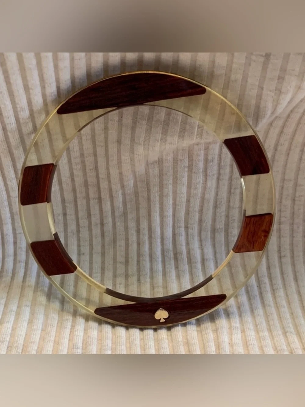 ♠️KATE SPADE♠️Walnut Wood & Resin Bangle/EUC - Picture 4 of 9